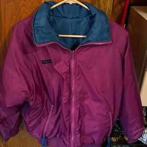 Columbia Violet Jacket with Blue Reversible Interior.